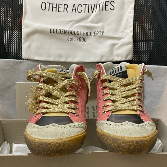 NIB Golden Goose Midstar Salmon Canvas & White Star Sneaker,38 - Picture 11 of 16